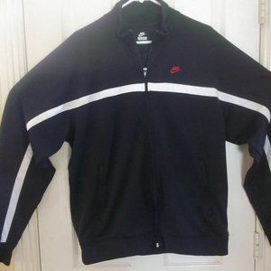 Vintage Nike Full Zip Black Track Windbreaker Warm Up Jacket Size XL